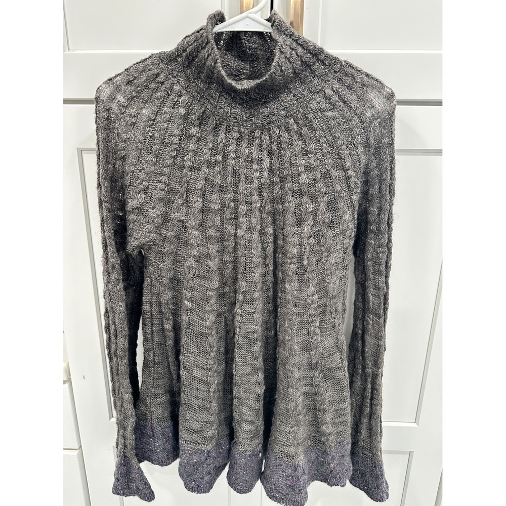 Sita Murt Women's Grey Knit Mock Neck Sweater Size 42 Wool Blend